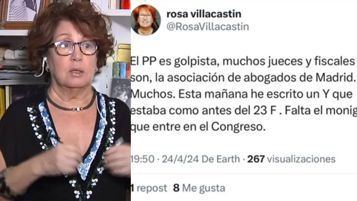 La periodista Rosa Villacastín y el tuit en el que acusa al PP de golpe de Estado.